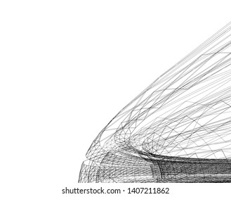abstract architecture vector 3d illustration

