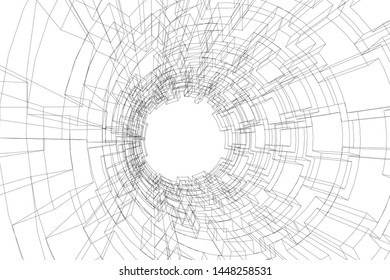 abstract architecture vector 3d illustration