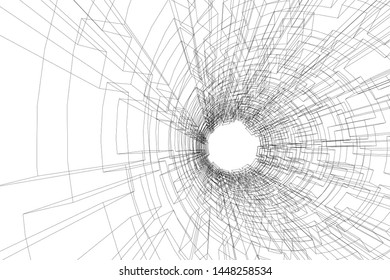 abstract architecture vector 3d illustration