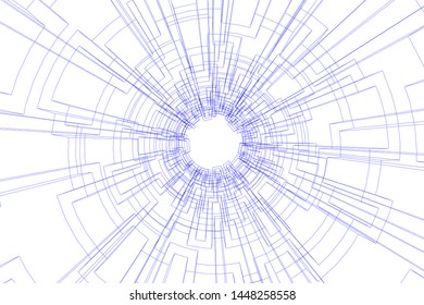 abstract architecture vector 3d illustration