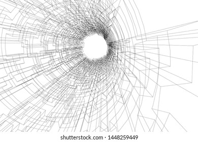 abstract architecture vector 3d illustration