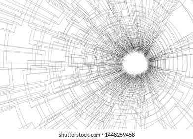 abstract architecture vector 3d illustration