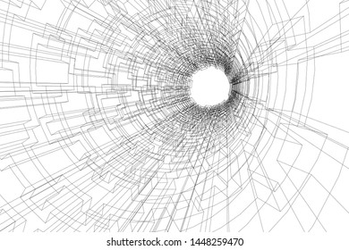 abstract architecture vector 3d illustration