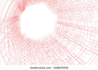 abstract architecture vector 3d illustration