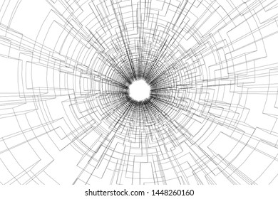 abstract architecture vector 3d illustration