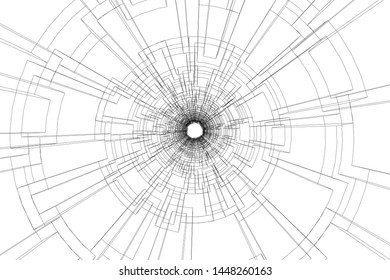 abstract architecture vector 3d illustration