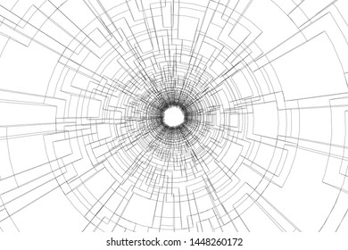 abstract architecture vector 3d illustration