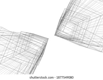Descripción de la arquitectura vector 3d ilustración