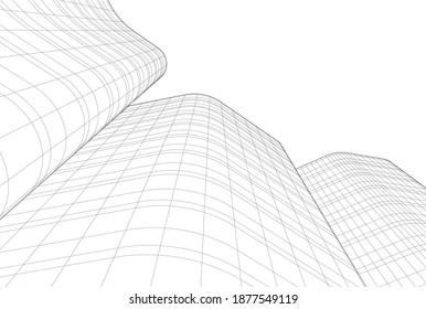 Abstract architecture vector 3d illustration