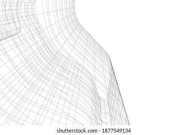 Abstrakte Architektur, Vektorgrafik 3D