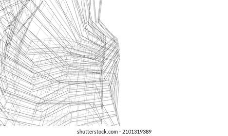 Abstract architecture vector 3d illustration