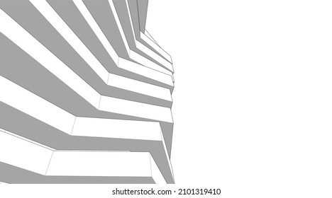 Abstract architecture vector 3d illustration