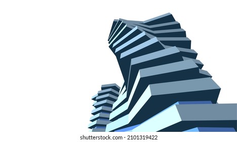 Abstract architecture vector 3d illustration