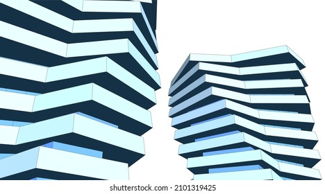 Abstract architecture vector 3d illustration