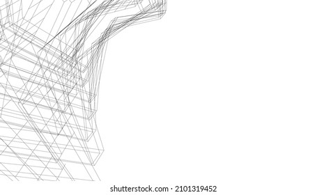 Abstract architecture vector 3d illustration