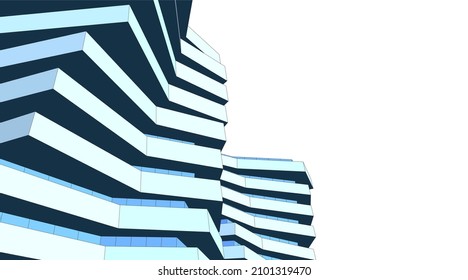 Abstract architecture vector 3d illustration