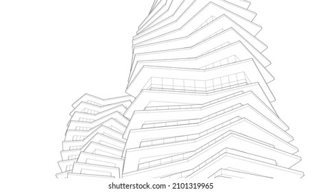Descripción de la arquitectura vector 3d ilustración