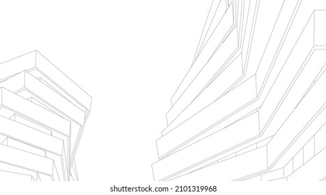 Abstract architecture vector 3d illustration