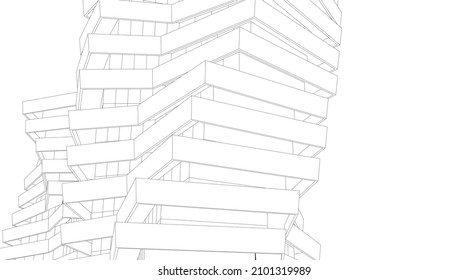 Abstract architecture vector 3d illustration