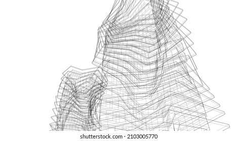 Abstract architecture vector 3d illustration