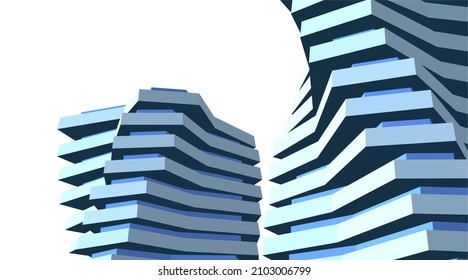 Abstract architecture vector 3d illustration