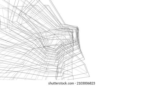 Abstract architecture vector 3d illustration