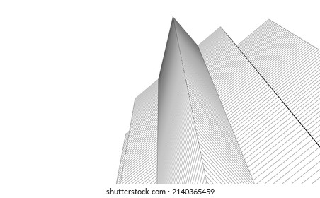 abstract architecture vector 3d illustration