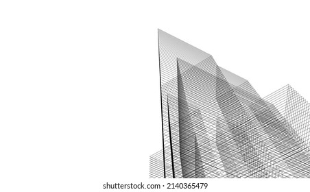 abstract architecture vector 3d illustration