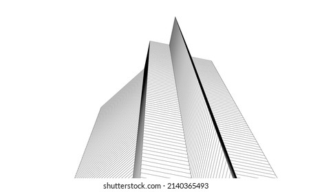 abstract architecture vector 3d illustration