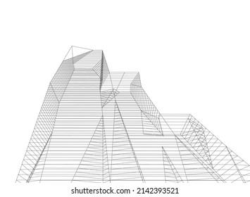 abstract architecture vector 3d illustration