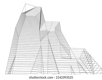abstract architecture vector 3d illustration