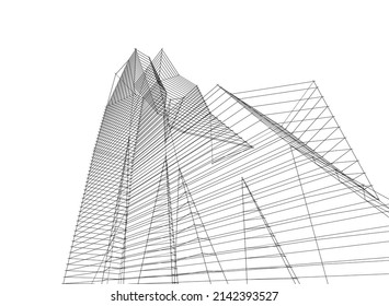 abstract architecture vector 3d illustration