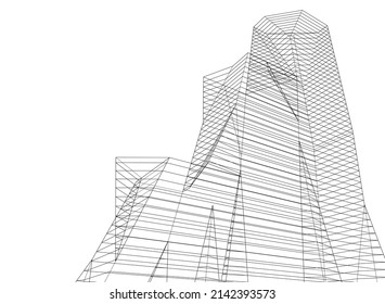 abstrakte Architektur, Vektorgrafik 3D
