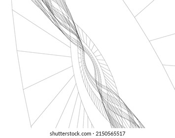 ilustración 3d del vector de arquitectura abstracta