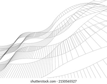 abstract architecture vector 3d illustration