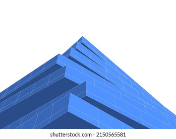 abstract architecture vector 3d illustration