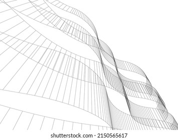 abstract architecture vector 3d illustration