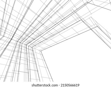 ilustración 3d del vector de arquitectura abstracta