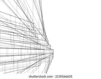 abstract architecture vector 3d illustration