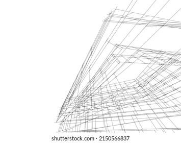 ilustración 3d del vector de arquitectura abstracta