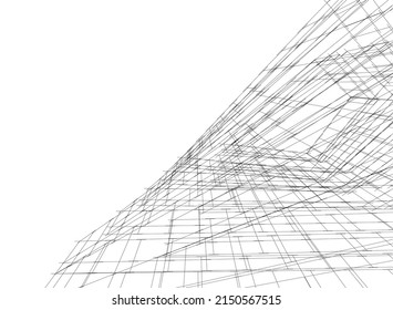abstract architecture vector 3d illustration