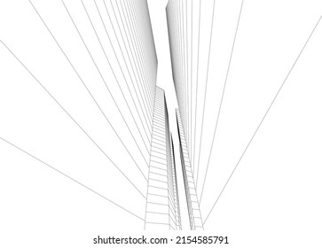 abstract architecture vector 3d illustration