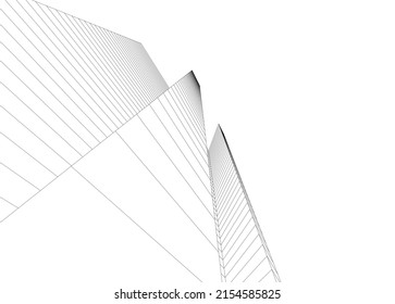 abstract architecture vector 3d illustration