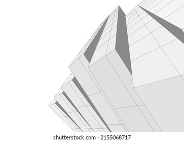 abstract architecture vector 3d illustration