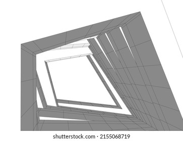abstrakte Architektur, Vektorgrafik 3D