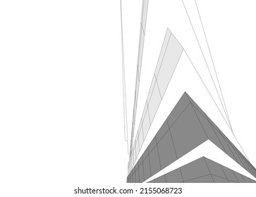ilustración 3d del vector de arquitectura abstracta