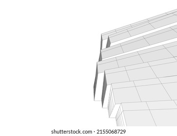 abstract architecture vector 3d illustration