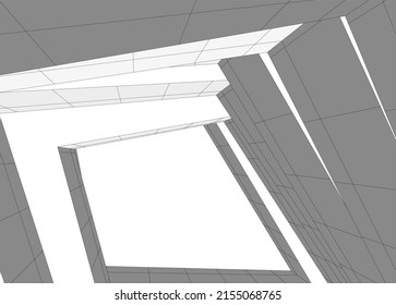 abstract architecture vector 3d illustration