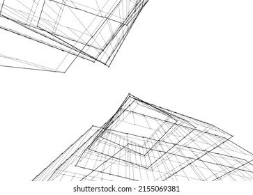 abstrakte Architektur, Vektorgrafik 3D