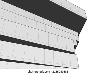 abstract architecture vector 3d illustration